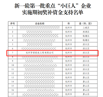 華新機(jī)電晉升國(guó)家重點(diǎn)“小巨人”啦！